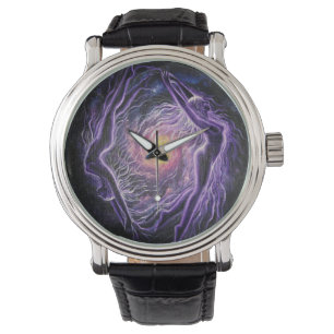Zweifache Flammen im Universum der Liebe Armbanduhr