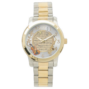 zweifarbige Armbanduhr