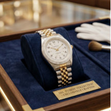 Zweifarbige Gold- und Silberuhr | Geriffeltes Ziff