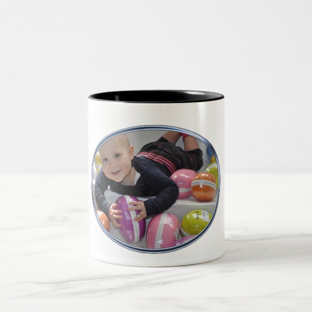 zweifarbige Tasse mit Foto (Mittel)