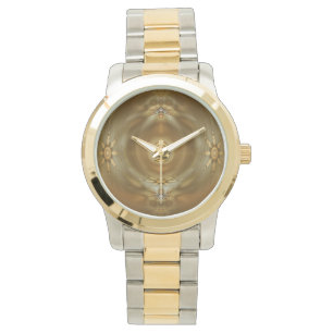 Zweifarbige Uhr mit Gold- und Silber-Ton