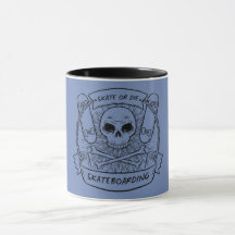 Zweifarbiger Becher Skateboard or Die