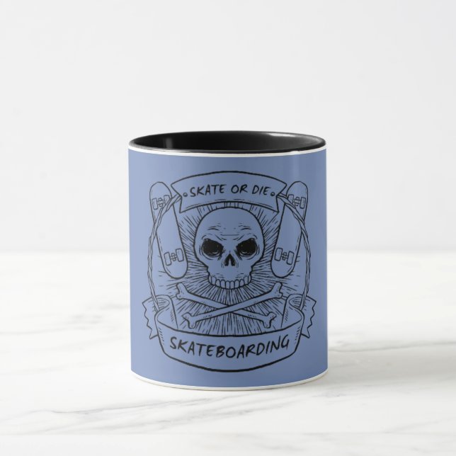 Zweifarbiger Becher Skateboard or Die Tasse (Zentrum)