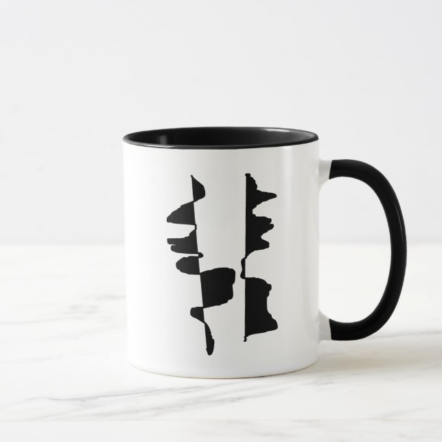Zweifarbiges abstraktes Dual-Face-Tasse Tasse (Rechts)
