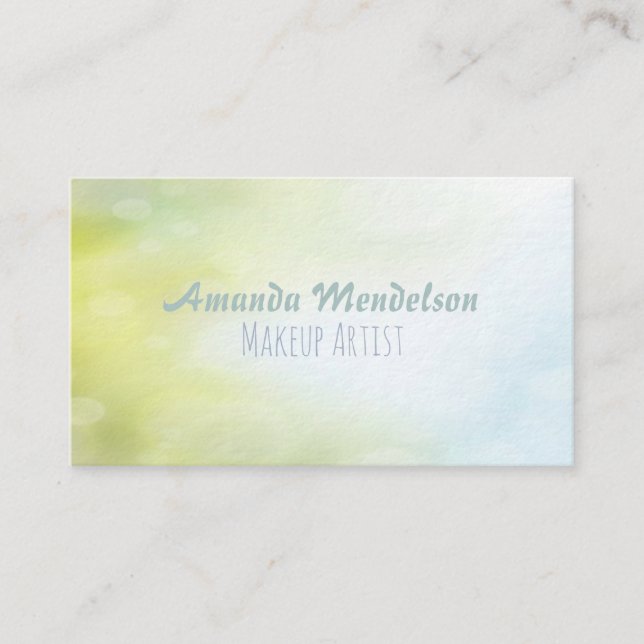 Zweifarbiges Aquarellsteigung bokeh Visitenkarte (Vorderseite)
