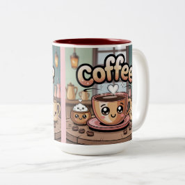 Zweifarbiges bordeauxrotes süßes Kaffeetasse