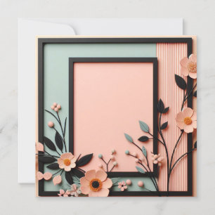 Zweifarbiges dimensional Floral Einladung