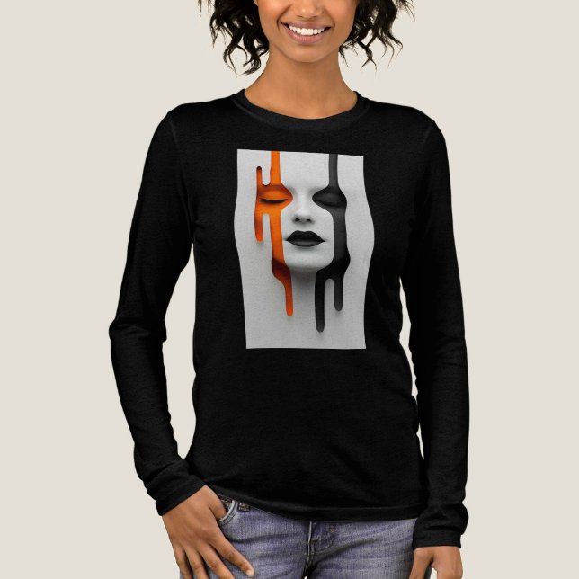Zweifarbiges Gesicht Tri-Blend Shirt (Vorderseite)