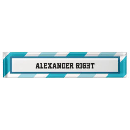 Zweifarbiges gestripptes Schreibtisch-Namensschild Namensplakette