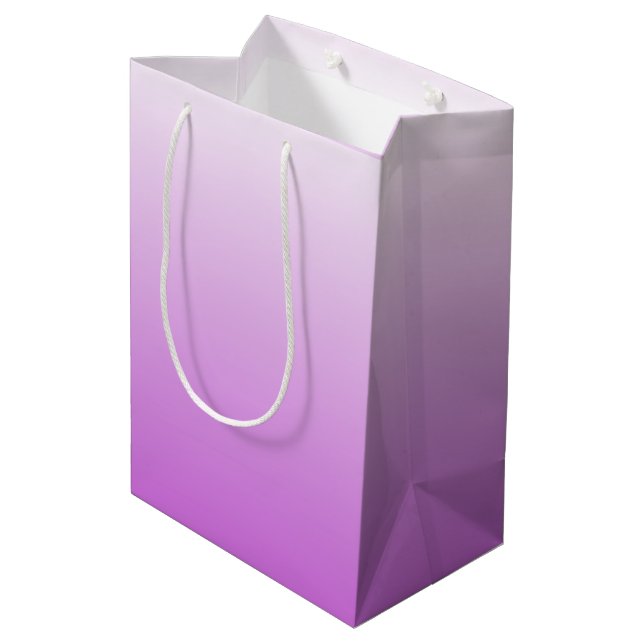 Zweifarbiges Gradienten ombre lilac lila Mittlere Geschenktüte (Rückseite Schrägansicht)