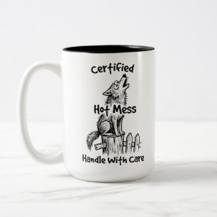 Zweifarbiges Heulwolf-Kaffeetasse Lustiger Heißer Zweifarbige Tasse