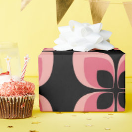 Zweifarbiges rosa Blume-Muster Geschenkpapier