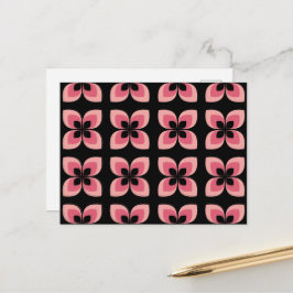 Zweifarbiges rosa Blume-Muster Postkarte