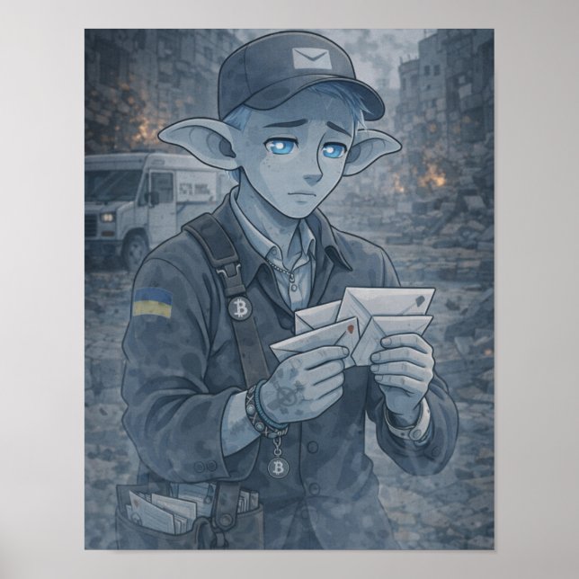 Zweifel / Postbote / Straße Poster (Vorne)