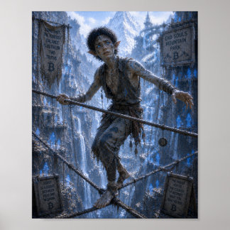 Zweifel / Seiltänzer / Berge Poster