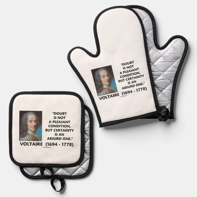 Zweifellos nicht angenehmer Zustand Gewiss Voltair Ofenhandschuh & Topflappen-Set (Vorderseite/Rückseite)