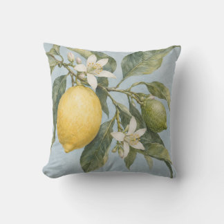 Zweig Blüten Blaue Botanische Aquarellmalerei Kissen