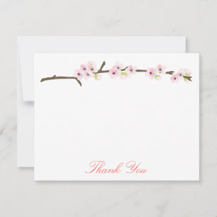 Zweig Cherry Blossom Vielen Dank (weiß) Dankeskarte