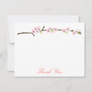 Zweig Cherry Blossom Vielen Dank (weiß) Dankeskarte