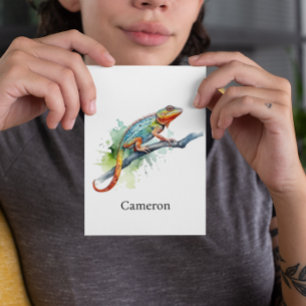 Zweig der Farben: Chamäleon-Kunst, individuell Postkarte