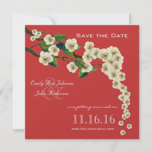 Zweig der Kirschblüten Save the Date Einladung