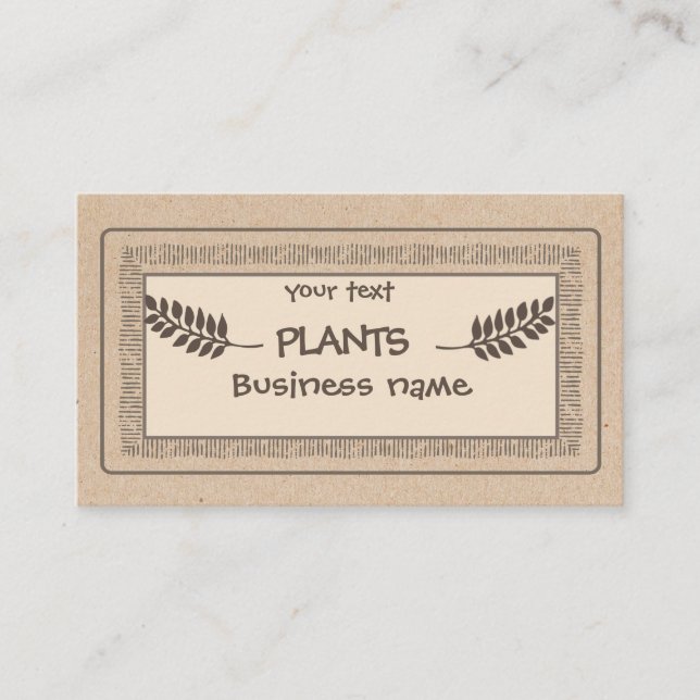 Zweig der Vintagen Kraft-Pflanze Visitenkarte (Vorderseite)