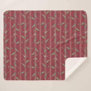 Zweig mit Blättern auf roter Tapete Sherpadecke