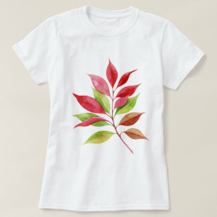 Zweig mit roten Blättern T-Shirt