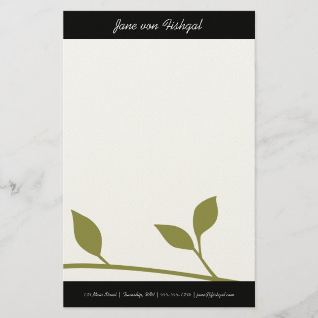 Zweig und Blatt Briefpapier (Vorderseite)