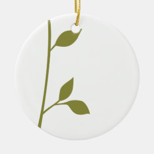 Zweig und Blatt Keramikornament
