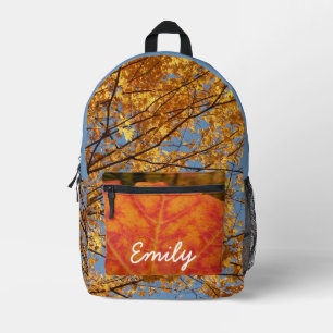 Zweige der Orangen Blätter Herbstnatur Bedruckter Rucksack