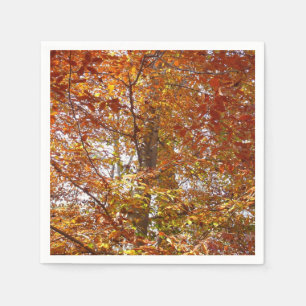 Zweige der Orangen Blätter Herbstnatur Serviette