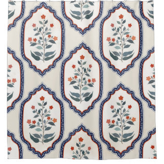 Zweige der orientalischen Blume: Kalamkari Indiane Duschvorhang
