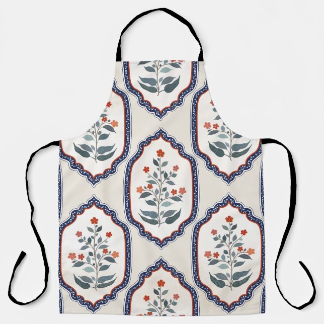 Zweige der orientalischen Blume: Kalamkari Indiane Schürze (Vorderseite)