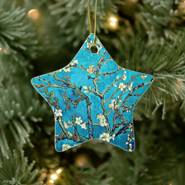 Zweige mit Almond-Blüten Keramik Ornament (Baum)