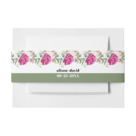Zweige mit Grün und weißen Blume Hochzeit Einladungsbanderole