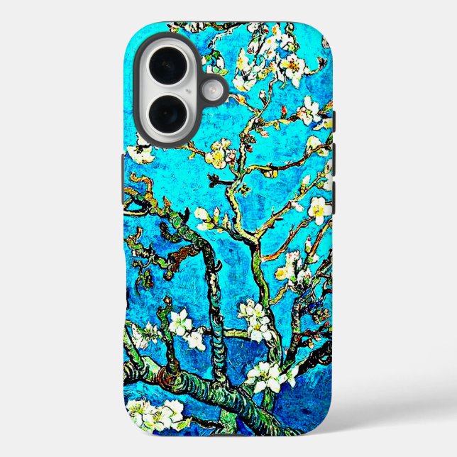 Zweige mit Mandelblüten, iPhone 16 Hülle (Rückseite)