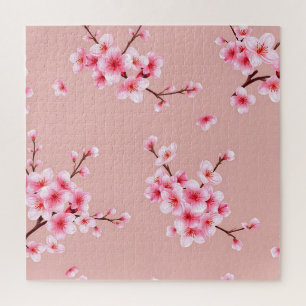 Zweige mit rosa Kirschblüten Muster