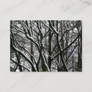 Zweige mit Schnee, Mini-Foto Visitenkarte