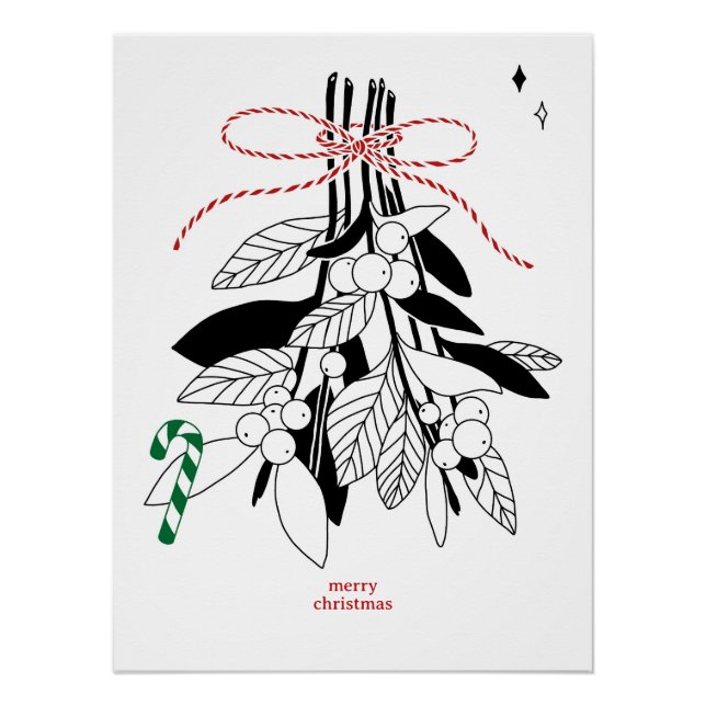 Zweige mit Schneebeeren, Glänzende Poster (Vorderseite)