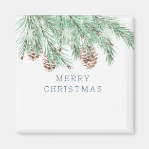 Zweige mit Zapfen, Weihnachten, Weihnachtszwiebeln Magnet