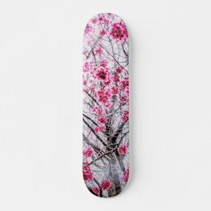 Zweige und Blüten eines Kirschbaums Skateboard