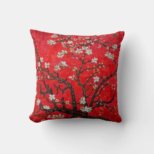 Zweige von Almond Tree in Blossom, Van Gogh Kissen (Vorderseite)