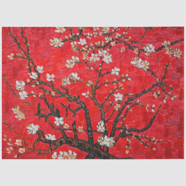 Zweige von Almond Tree in Blossom, Van Gogh Seidenpapier (Vorderseite)