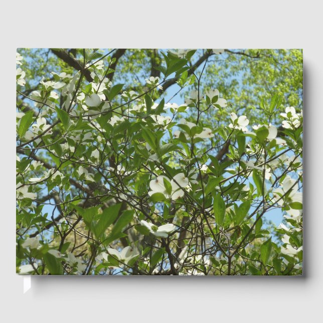 Zweige von Dogwood-Blüten Frühlingsbäume Gästebuch (Vorderseite)