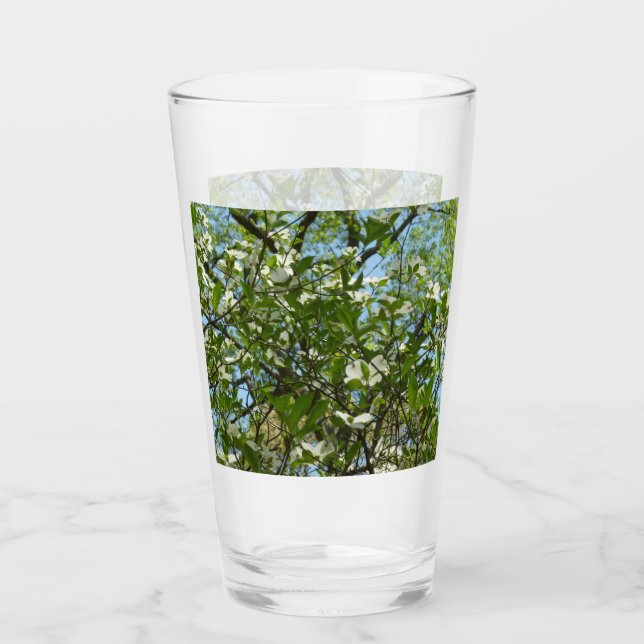 Zweige von Dogwood-Blüten Frühlingsbäume Glas (Vorderseite)