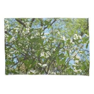 Zweige von Dogwood-Blüten Frühlingsbäume Kissenbezug