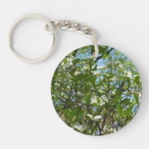 Zweige von Dogwood-Blüten Frühlingsbäume Schlüsselanhänger