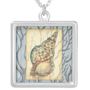 Zweige von Seashell und Bäumen Versilberte Kette