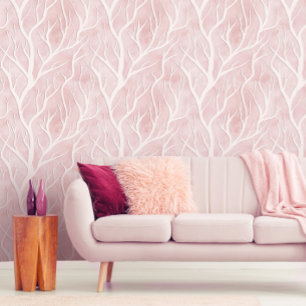Zweige von weichem Rosa und Creme Tapete